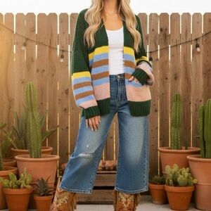 Striped Multicolor Cardigan Sweater